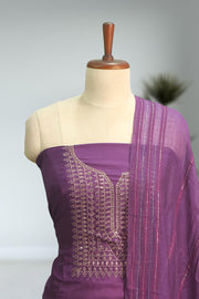 Silk Churidar Material – Golden Thread Work with Sequins