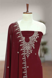 Georgette Churidar Material – Golden Thread Work with Stone