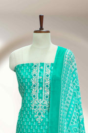 Poly Cotton Churidar Material – Thread & Sequins Work