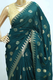 Circle Print Fancy Saree – Golden Print