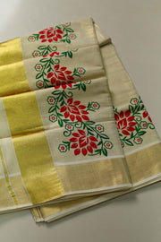 Kerala Set Saree-Print With Border