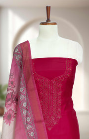 Silk Churidar Material – Thread Work with Stone Detailing