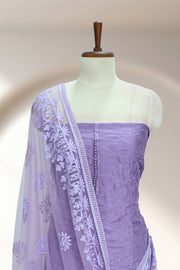 Silk Churidar Material – Thread Work with Button