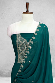 Georgette Churidar Material-Embroidery Thread