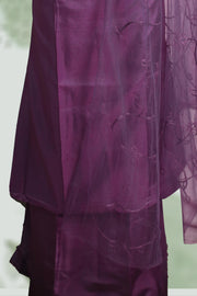 Silk Churidar Material –  Floral Thread & Sequins Work