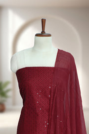 Silk Churidar Material – Thread Work with Sequins