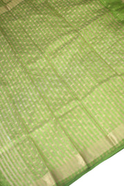Semi Tusser Silk Saree – Golden Butta with Golden Border