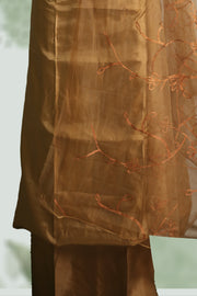 Silk Churidar Material –  Floral Thread & Sequins Work
