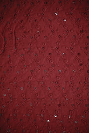 Cotton Hakoba Running Material – Sequins Work