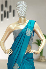 Soft Silk Saree with Floral Print & Tassels