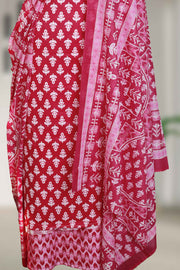 Elegant Cotton Churidar Material – Floral & Beads Design