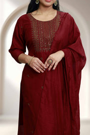 Silk Churidar with Copper Thread Work