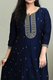 Silk Kurti – Golden Thread & Sequins Elegance