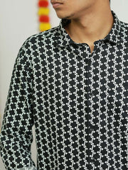 Casual Printed Shirt - Satin Cotton, Full Sleeve 428/-