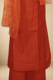 Silk Churidar Material –  Floral Thread & Sequins Work