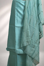 Silk Churidar Material – Golden Thread Work with Sequins