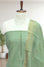 Silk Churidar Material Butta Work with Button