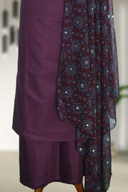 Printed Mirror Work Unstitched Dress Material