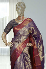 Soft Silk Saree with Full Work & Contrast Blouse