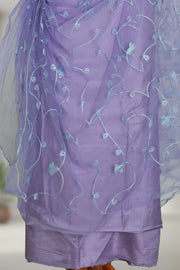 Silk Churidar Material with Embroidery Work