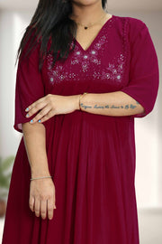 Flared Kurti – Cut Bead, Sequins & Stone Work