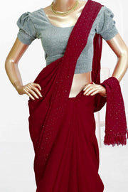 Fancy Vichitra Saree – Stone Work Elegance