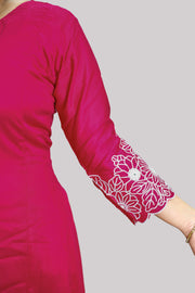 Women  Embroidered  A-line Kurti