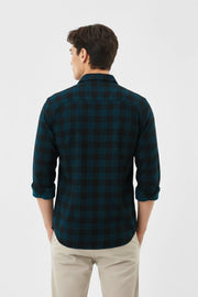 Harbour Men Checked Double Pocket Cotton Casual Shirt