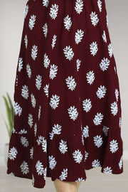 Floral Print Cotton Night Dress