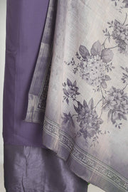 Silk Churidar Material with Embroidery & Stone Work