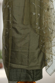 Elegant Silk Churidar Material with  Embroidery Thread