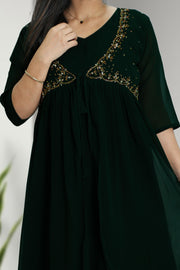 Overcoat Flared Kurti – Cut Bead, Sequins & Stone Work