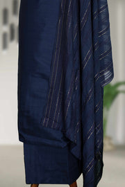 Silk Churidar Material with Golden Embroidery