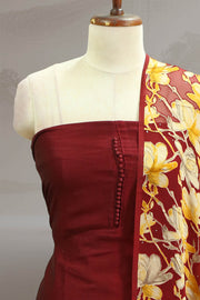 Classic Button Work Silk Churidar Material