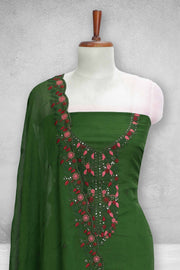Silk Churidar Material-Floral Thread