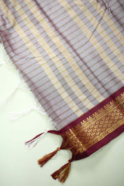 Soft Silk Saree – Check Pattern with Border
