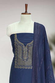 Silk Churidar Material – Golden Thread Work