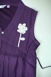 La Fille Short Top – Floral Thread with Stone Work