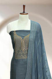 Silk Churidar Material – Golden Thread Work