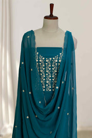 Elegant Georgette Churidar Material – Sequins Floral Edition