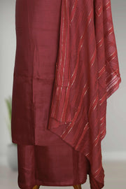 Silk Churidar Material with Golden Embroidery