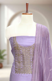 Silk Churidar Material – Golden Thread Work