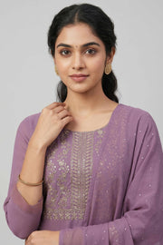 Georgette Churidar Material – Golden Thread Work