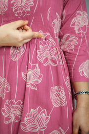 Feeding Top with Floral Print & Collar Neck