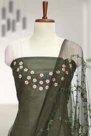 Elegant Silk Churidar Material-Floral Print