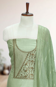 Silk Churidar Material – Golden Thread Work