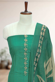 Cotton Churidar Material – Floral Print with Sequins Work