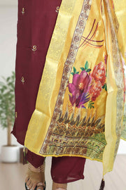 Sparkle Silk Stonework Churidar Set