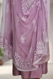 Silk Churidar Material with Beads Work