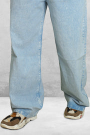 Wide-Leg Plain  Mens Baggy Jeans